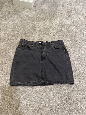 Black Denim Mini Skirt - weekday